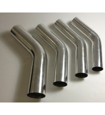 Aluminium weldable 45° elbow outer diameter 90 mm length 140 mm
