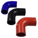 Silicone elbow 90 deg Ã51 mm L100 mm VMQ 4 ply polyester - REDOX