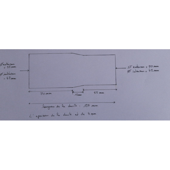 42-47mm Length 137mm - Straight Reducer Silicone - REDOX