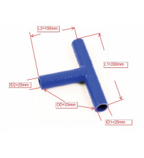 Silicone T-piece 3-way - 25 mm inner diameter - 100 × 200 mm legs