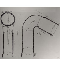 120° angled hose 2.19"/2.375" - 500°F - 5mm thickness