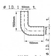  30mm - Silicone hose 490mm - REDOX
