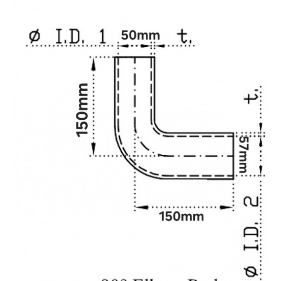  30mm - Silicone hose 490mm - REDOX