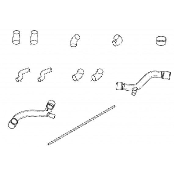 12 boost turbo air silicone hoses kit for MASERATI 3200 GT Phase 2 2001-2002