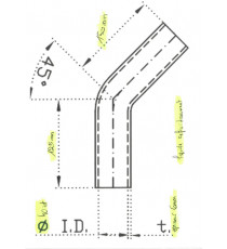 REDOX 45° Silicone Elbow Hose Ø40mm L1-125mm L2-150mm 5-Ply VMQ
