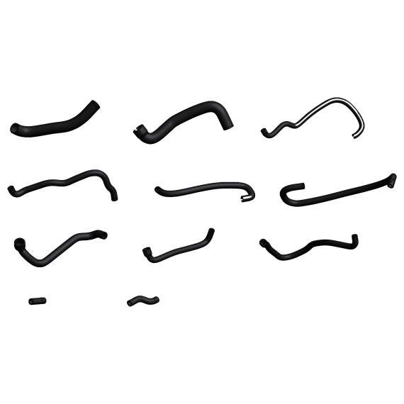 Complete 11-piece silicone hose kit for CITROËN C25 2.5D engine cooling system