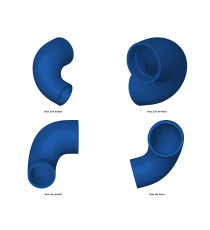 Hose according to drawing "CONDUIT 2" VMQ + inner FVMQ layer / Polyester reinforcement, 5 plies (6mm thickness), no logo