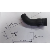 45° reducer elbow 8-13mm L 24x56mm VMQ / polyester 3-ply silicone 4mm black