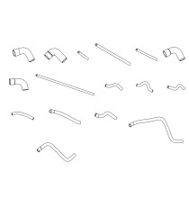 16-hose silicone water cooling kit for MASERATI 222 Coupé E 2.8 Biturbo - stainless clamps included - Matte Black
