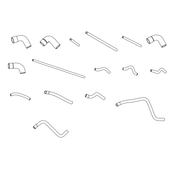 16-hose silicone water cooling kit for MASERATI 222 Coupé E 2.8 Biturbo - stainless clamps included - Matte Black