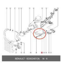 Silicone coolant hose RENAULT OEM 8200240136 - REDOX