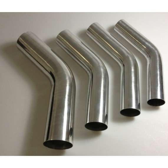 Aluminium weldable 45° elbow outer diameter 51 mm length 140 mm