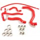 5 water coolant silicone hoses kit for PEUGEOT 206 S16 2.0 16V 136ch depuis OPR 09492 equipped w/o oil coolant exchanger